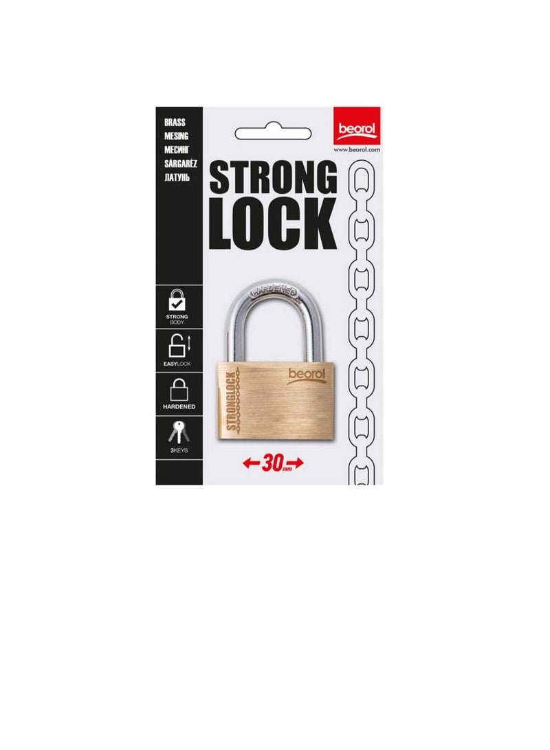 Beorol Beorol Light Duty Padlock with Full Brass Body (30mm)  - Image 2