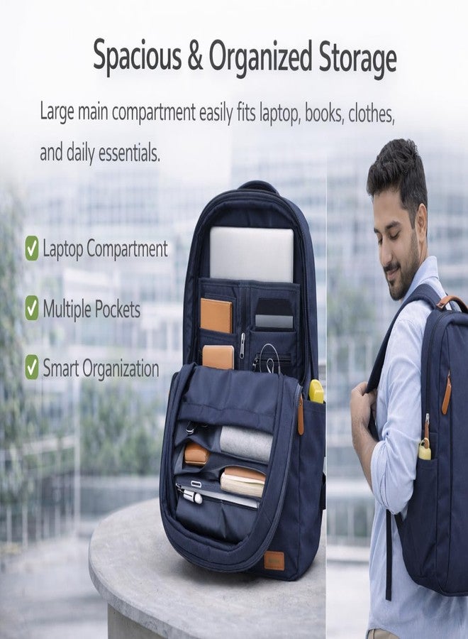 Multi-Purpose Laptop Backpack for Men & Women | Water Resistant Office, College & Travel Bag with Padded Laptop Compartment | Lightweight & Durable Daily Use Bag - Image 3