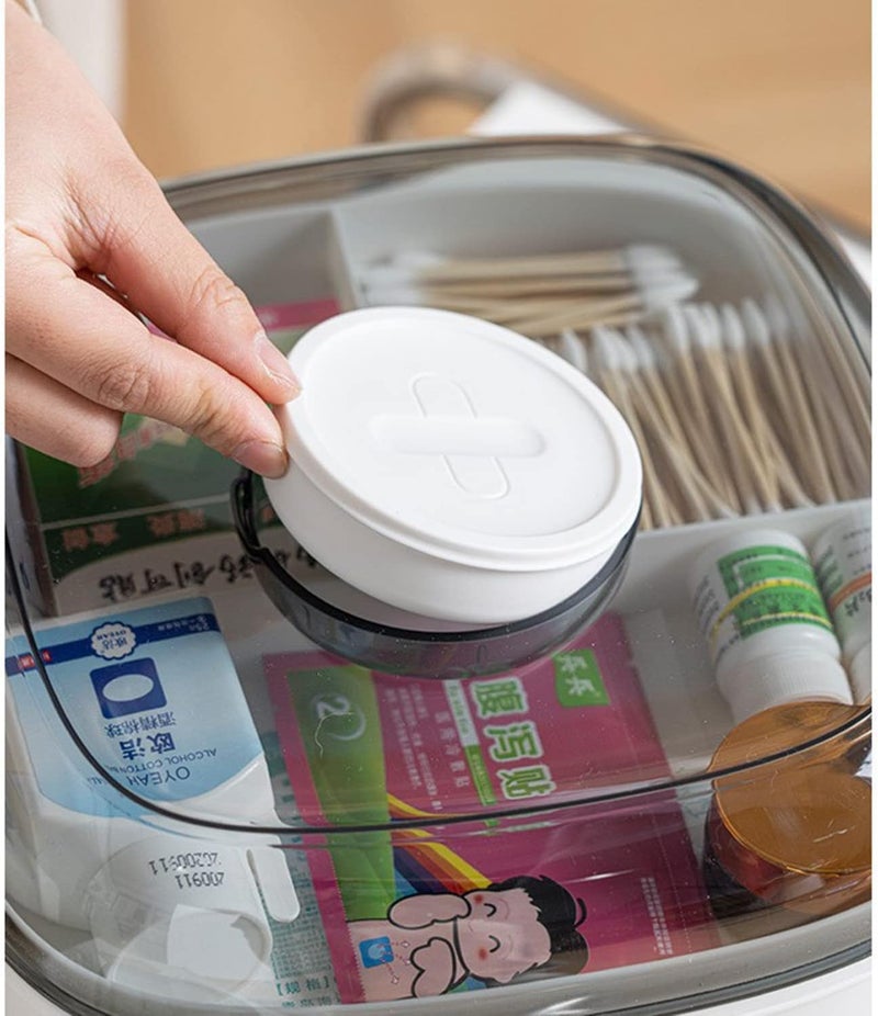 TRADY 2layer Medicine Box Portable Plastic Multilayer Classification and Medication Storage Box Color White Size 24 x 24 x 21 cm - Image 4