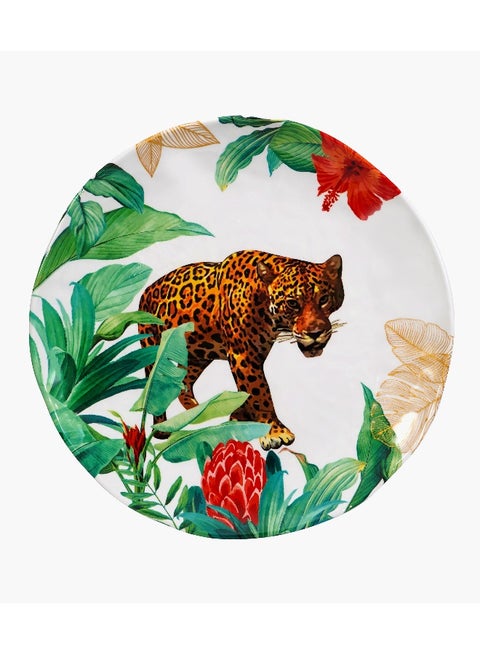 Leopard 28 cm Dinner Plate Melamine Red Color 1 Pieces