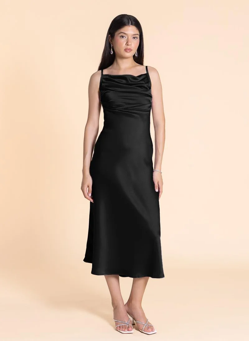 SHAPES Satin Cowl Neck Dress
