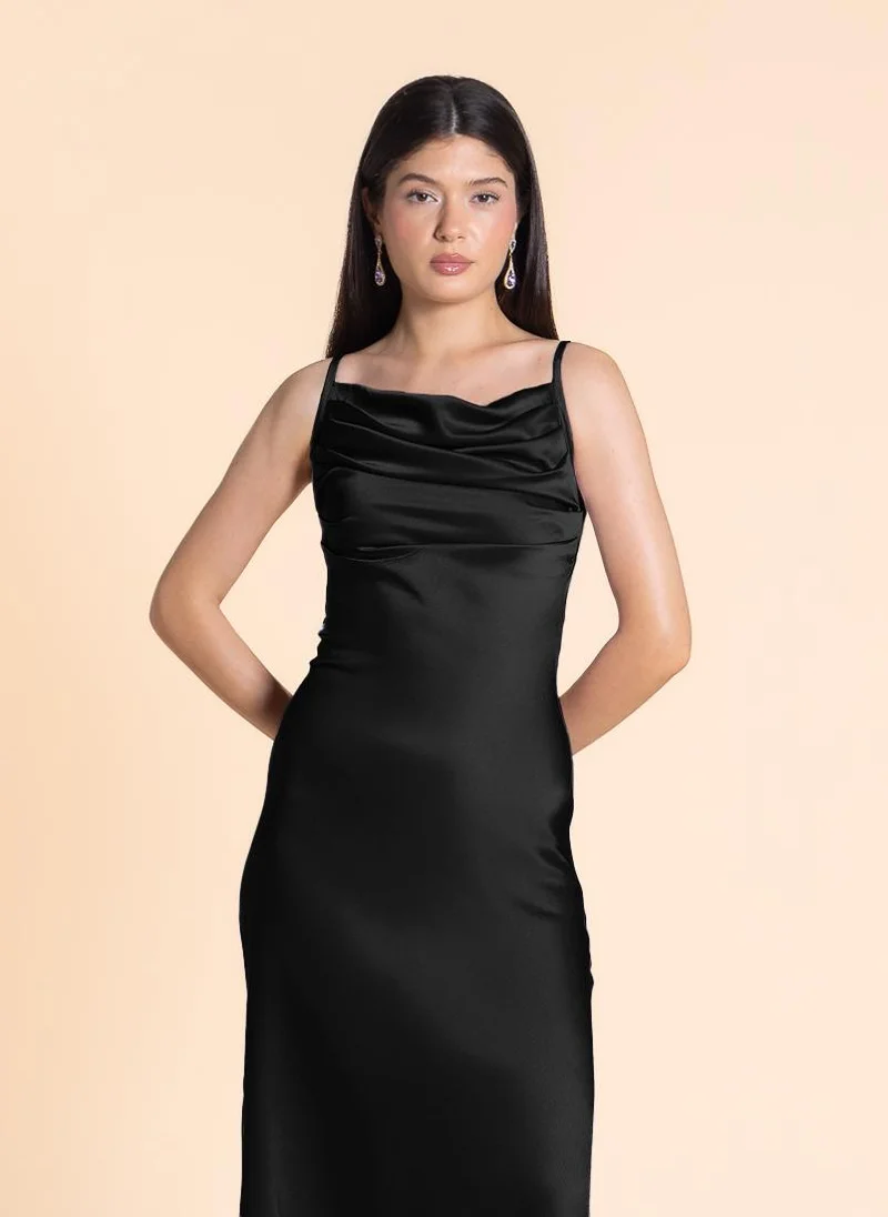 SHAPES Satin Cowl Neck Dress