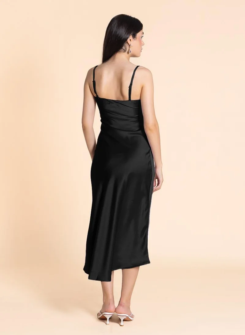 SHAPES Satin Cowl Neck Dress