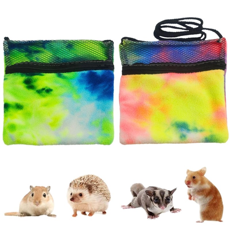 SEZDEKI 2 Pcs Sugar Glider Bonding Pouch Soft Sleeping Bag with Breathable Mesh Shoulder Strap Portable Small Animal Carrier for Hamsters Gerbils Hedgehogs Marmosets Squirrels 2 Pack - Image 3