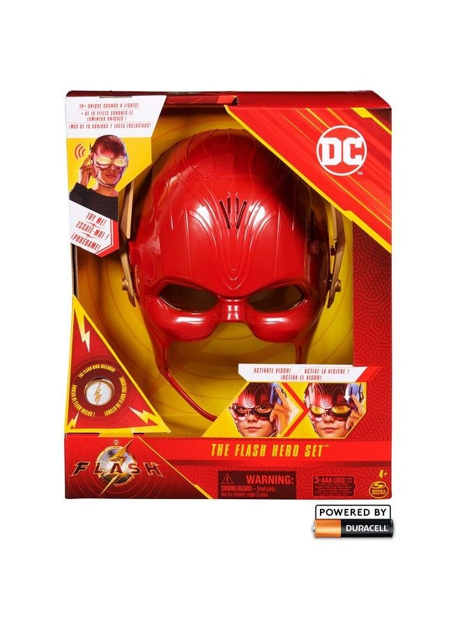 DC Comics The Flash Hero Set Iconic Mask With Visor And Ring 10+ Unique Sounds And Lights The Flash Kids Roleplay Costume For Boys And Girls Batteries Included Ages 4 And Up  - Image 3