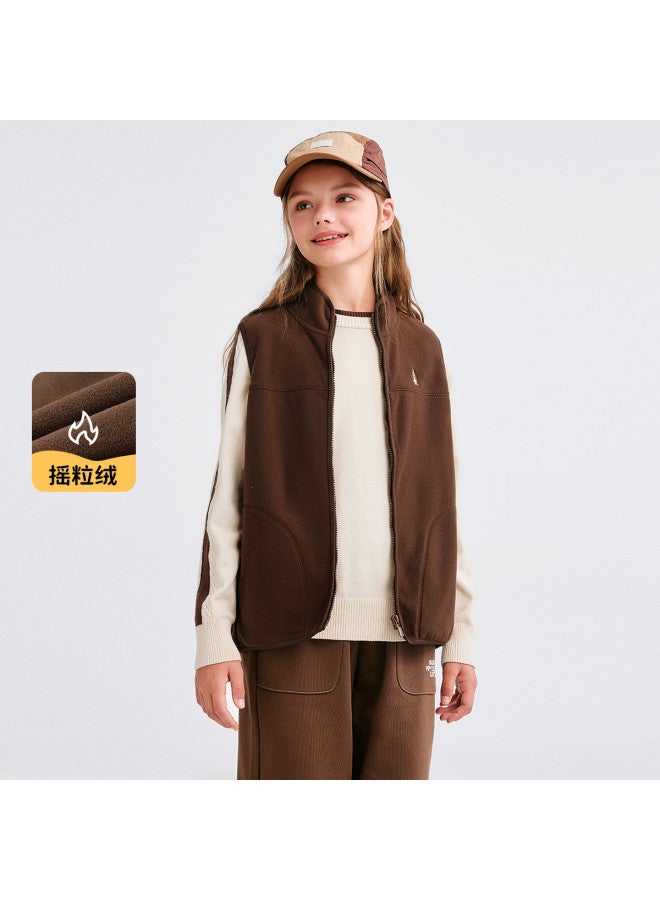Hush Puppies Neutral Style Men's, Women's And Children's 2025 New Autumn And Winter Fleece Vest Children's Warm Inner Wear Vest Jacket - Image 2
