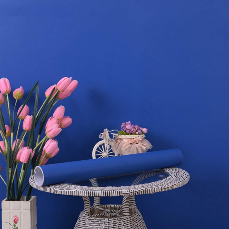 Micpolo 15.7"x118" Blue Peel and Stick Wallpaper Royal Blue Contact Paper Waterproof Self Adhesive Wallpaper Removable Easy to Clean Vinyl Decorative for Desk Wallcovering Furniture Countertop Cabinet - Image 5