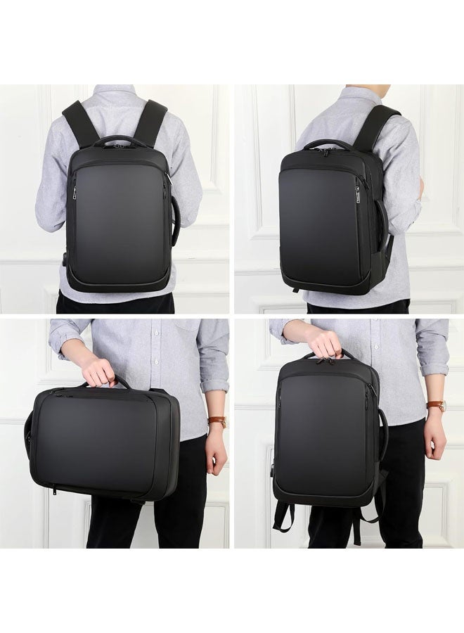 Hanayo Backpack Laptop Bag 15.6 Inch Waterproof Laptop Backpack Men Daily Business Office School Backpacks Computer Bag(Black) - Image 5