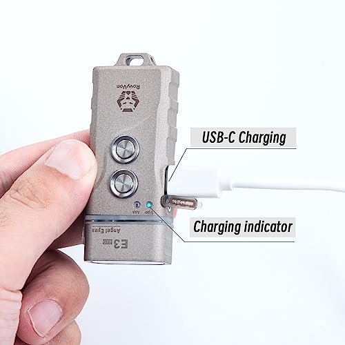 RovyVon E3 Plus Rechargeable EDC Flashlight 700 Lumen Dual Power Supply USB Charging or AAA Battery Powered Small Pocket LED Flashlight with Hat Clip for Outdoor Camping Emergency Easy to Find - Image 3