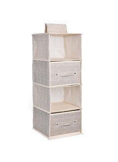 Beige 4 Layers 2 Drawers