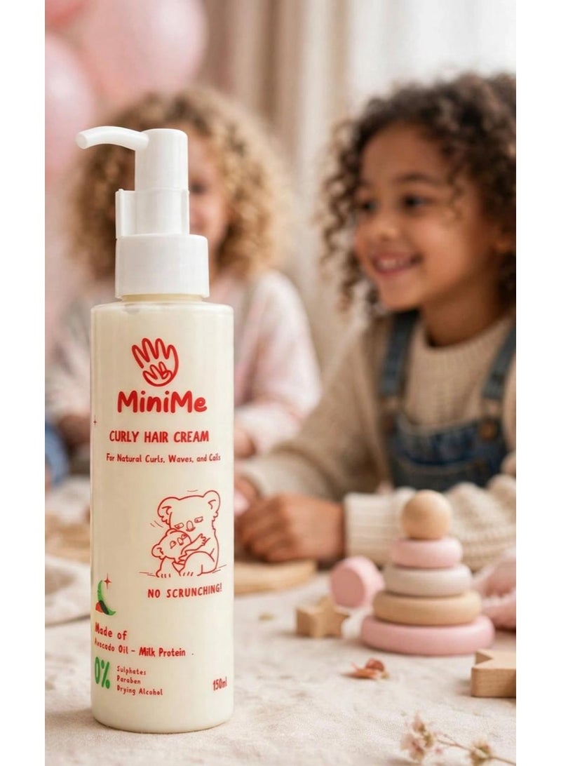 MiniMe CURLY HAIR CREAM FOR NATURAL CURLS , WAVES ,AND COILS MADE OF AVOCADO OIL - MILK PROTEIN - 150 ML - Image 3