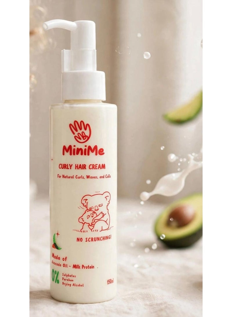MiniMe CURLY HAIR CREAM FOR NATURAL CURLS , WAVES ,AND COILS MADE OF AVOCADO OIL - MILK PROTEIN - 150 ML - Image 2