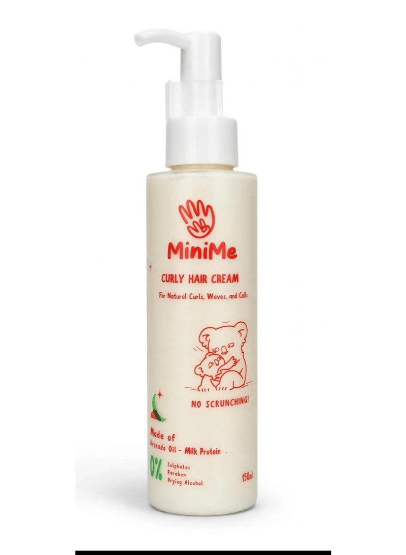 MiniMe CURLY HAIR CREAM FOR NATURAL CURLS , WAVES ,AND COILS MADE OF AVOCADO OIL - MILK PROTEIN - 150 ML - Image 1