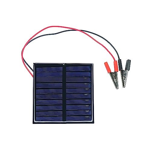 Electronicspices Electronic Spices 70mm x 70mm 6V 100mAh Square Shape polycrystalline Mini epoxy Solar Panels with Crocodile Alligator Clip 1Pcs - Image 1