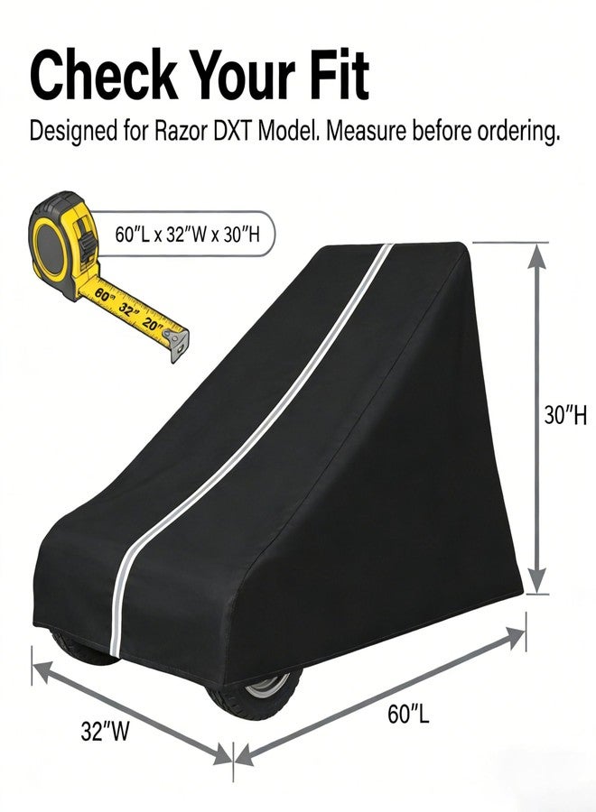 JIAHOO Drift Trike Cover, Fits Razor DXT Drift Trike, Dimensions 60L × 32W × 30H In, Made From 600D High-Strength Silver-Coated Waterproof Oxford Fabric, Dustproof and Waterproof, Includes Storage Bag - Image 4