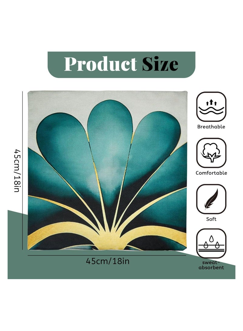 Loquat Cushion Covers - 4 Pcs 18x18 In Decorative Throw Pillow Covers. Soft Polyester Square Cushion Cases Art Floral Cotton Linen Pillowcase for Office/Home Sofa Pillows (Tropical/Green Leaves) - Image 3