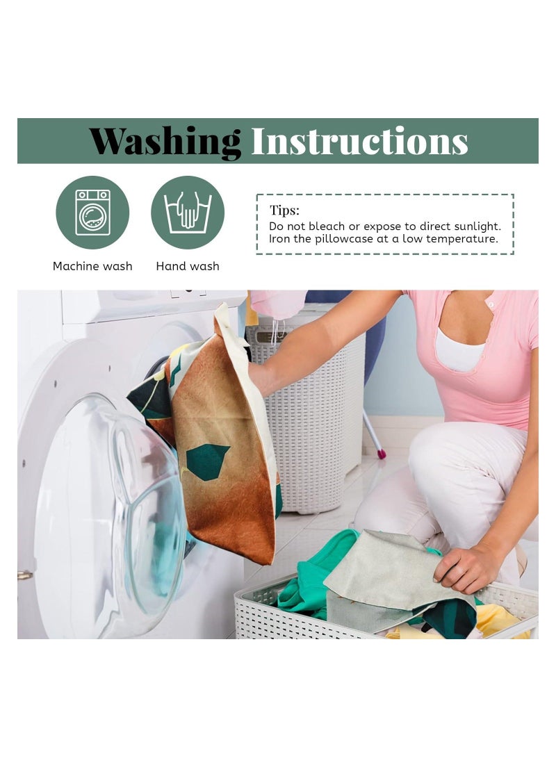 Loquat Cushion Covers - 4 Pcs 18x18 In Decorative Throw Pillow Covers. Soft Polyester Square Cushion Cases Art Floral Cotton Linen Pillowcase for Office/Home Sofa Pillows (Tropical/Green Leaves) - Image 4