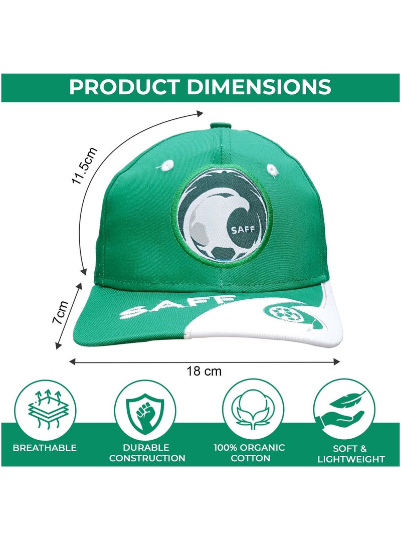 Generic Football KSA Team Caps -Unisex Caps -Pure Cotton Men Hat -Soccer Caps Outdoor Sports Sun Caps -National Pride Soccer Ball KSA Team Caps -Country Adjustable Football Hat - Image 2