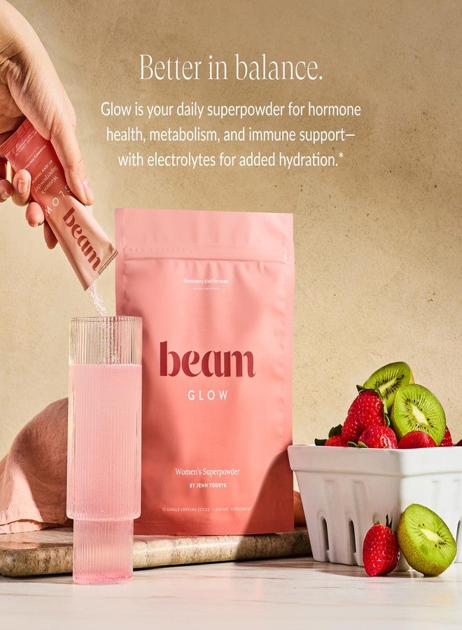Beam Glow, Hormone Balance for Women, Thyroid Support for Women, Natural Hormone Support Powder with Selenium and Bromelain, PMS Relief, Energy, Hair Skin & Nails, Vegan, No Sugar, 15 Servings - Image 2