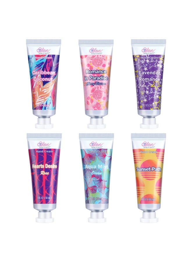BODY & EARTH 6 PACK Hand Cream Gift Set for Women, Hand Lotion for Dry Cracked Hands, Moisturizing Travel Size Hand Cream for Women with Natural Scents  - Image 3