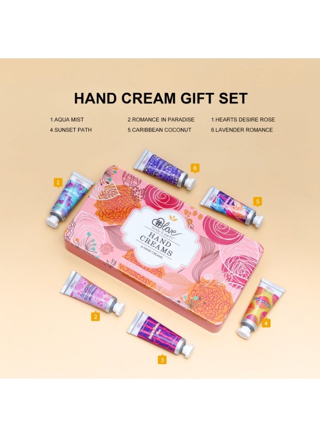 BODY & EARTH 6 PACK Hand Cream Gift Set for Women, Hand Lotion for Dry Cracked Hands, Moisturizing Travel Size Hand Cream for Women with Natural Scents  - Image 4