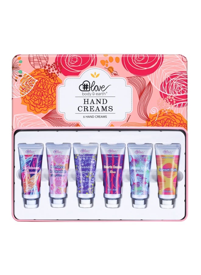 BODY & EARTH 6 PACK Hand Cream Gift Set for Women, Hand Lotion for Dry Cracked Hands, Moisturizing Travel Size Hand Cream for Women with Natural Scents  - Image 1