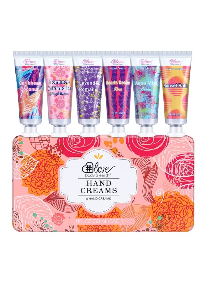 BODY & EARTH 6 PACK Hand Cream Gift Set for Women, Hand Lotion for Dry Cracked Hands, Moisturizing Travel Size Hand Cream for Women with Natural Scents  - Image 2