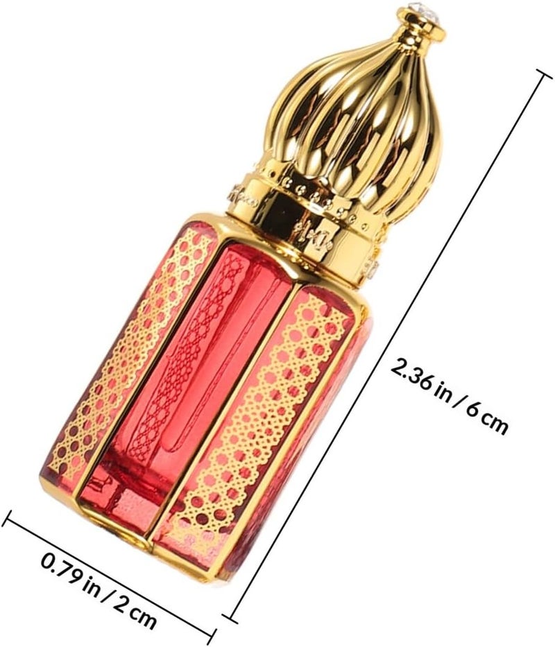 GALPADA 6ml Vintage Glass Essential Oil Dropper Bottles with Alloy Caps, Refillable Perfume Sample Bottles for Middle Eastern Fragrance, 4pcs Set for Home Décor and Travel Use - Image 2