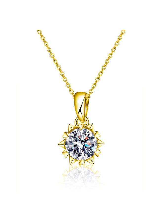 S925 Sterling Silver Snowflake Necklace with 1ct Moissanite - Rhodium Plated, Hypoallergenic, Cross Chain - Image 3