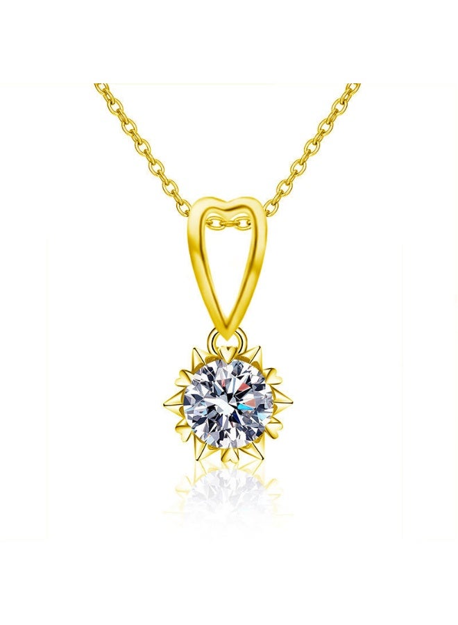 S925 Sterling Silver Snowflake Necklace with 1ct Moissanite - Rhodium Plated, Hypoallergenic, Cross Chain - Image 4