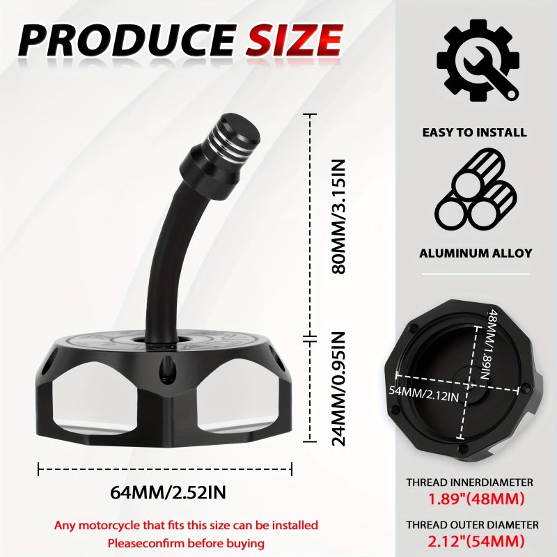 غطاء خزان وقود من سبائك الألومنيوم مع صمام تنفيس وخرطوم هواء لنماذج XR CRF 50 XR50 CRF50 ودراجات البيت الصينية المستنسخة ودراجات الوحل الخضراء - Image 2