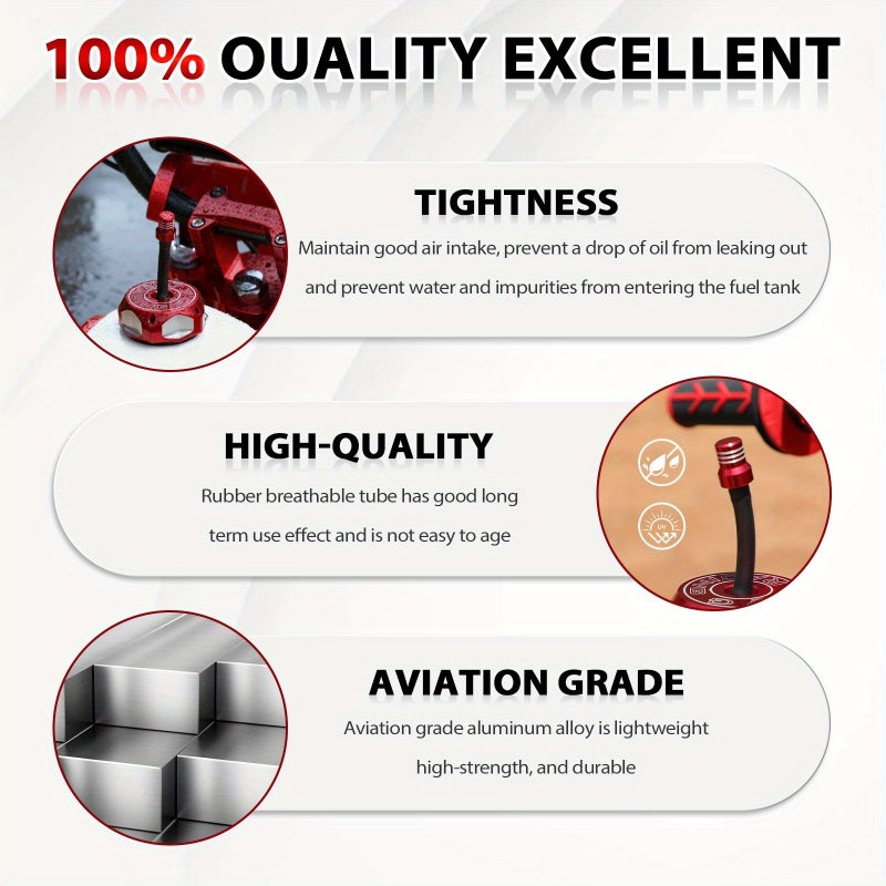 غطاء خزان وقود من سبائك الألومنيوم مع صمام تنفيس وخرطوم هواء لنماذج XR CRF 50 XR50 CRF50 ودراجات البيت الصينية المستنسخة ودراجات الوحل الخضراء - Image 3