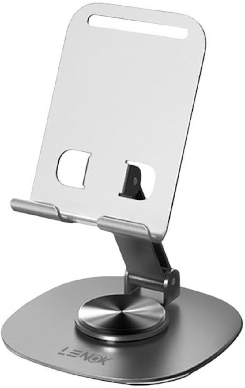 LENOK 360Â°Rotating Phone Holder for Desk, Foldable & Portable Cell Phone, Adjustable Tablet Stand for All Mobile Phones, iPhone, iPad.