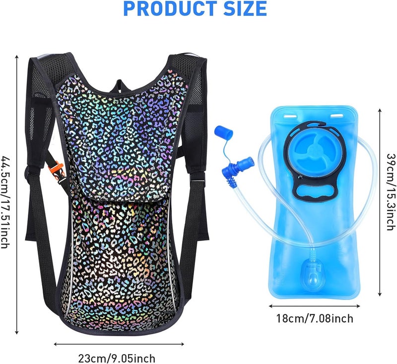 KUYOU Rave Hydration Pack, Hydration Backpack with 2L Hydration Bladder, Festival Essential Water Backpack for Hiking, Running, Cycling, and Music Festivals - Image 2
