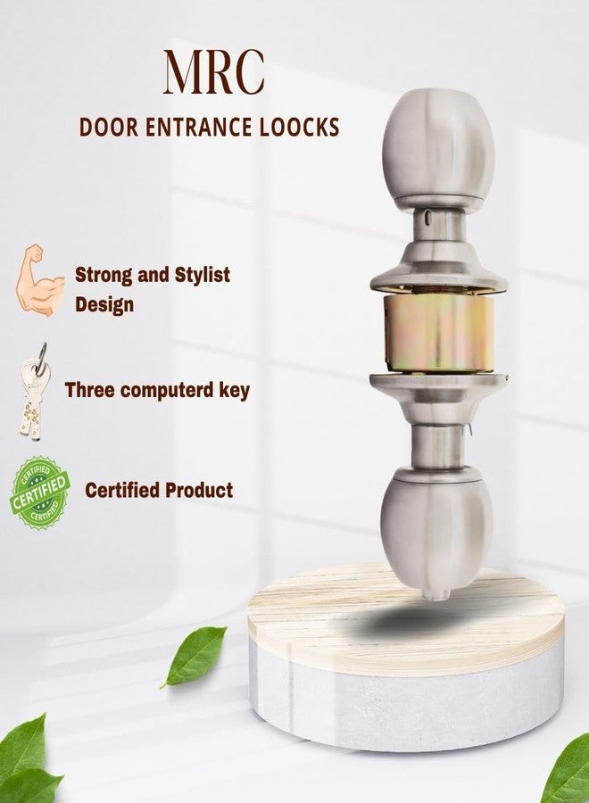 VESPERPRO AAI-JEE Cylindrical Lock | with 3 Key |Steel Antique Brass Finish | for Internal Wooden Door | Left/Right Handed & Inside/Outside Opening Pack of 1 - Image 3