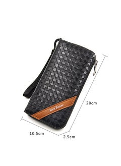 Classic Braid PU Leather Large Capacity Men's Long Wallet Zipper Card Holder & Phone Bag 20*10.5*2.5cm - pzsku/Z3BA52C5A9F0D2F4EFF4EZ/45/_/1683516656/5edcceb2-aa35-4ab9-81ef-62c5ce5842d8