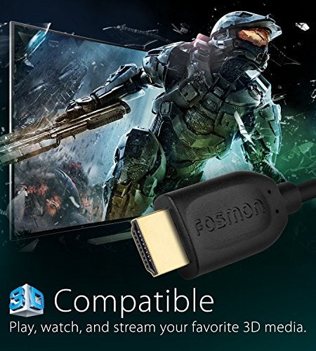 Fosmon 4K HDMI Cable 25FT/7.5M, HDMI 2.0 Cable 4K@60Hz/2160p Support 18Gbps, HDCP, 3D, ARC, Dolby TrueHD, 30AWG Compatible with UHD TV, PC Monitor, Console, PS4, PS5, Xbox 360/One/X/S, Nintendo Switch - Image 3