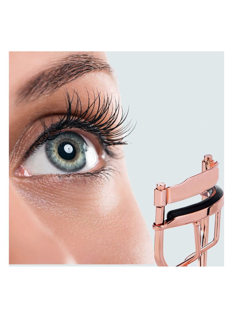 Y&D Eyelash Curler, Classical Metal Lash Curler Makeup Utensil for Perfectly Curled Eyelashes, Fits All Eye Shape Essential Cosmetic Tools Women, With 5 Replacement Silicone Refill Pads - Image 2
