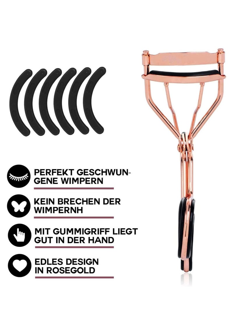 Y&D Eyelash Curler, Classical Metal Lash Curler Makeup Utensil for Perfectly Curled Eyelashes, Fits All Eye Shape Essential Cosmetic Tools Women, With 5 Replacement Silicone Refill Pads - Image 3