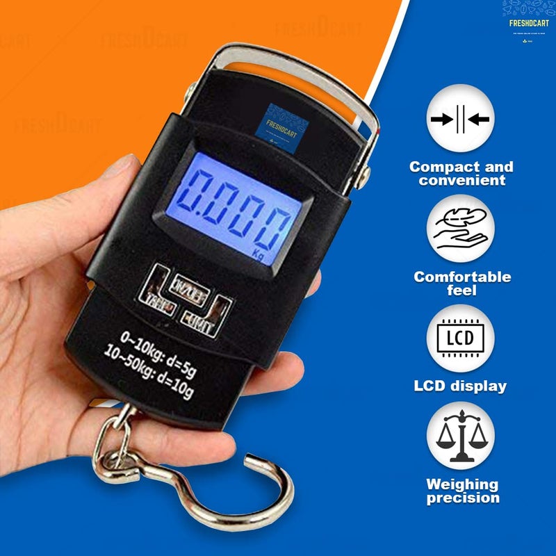 SENVIL Fishing Hook Digital Scale – Portable Lcd Pocket Hanging Weighing Scale 10G–50Kg, Compact Handheld Weight Tool, Travel Luggage Scale, Multi-Purpose Digital Hanging Pocket Scale - Image 3