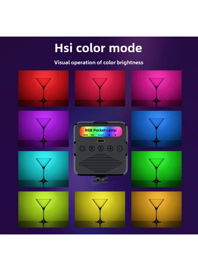 Generic Direct Supply RGB Full Color Fill Light Mini Portable Led Pocket Light Outdoor Professional Shooting Gourmet Soft Light-Light Source Color: (three-tone Lighting + Powerful Clip + Charging Model)  - Image 3