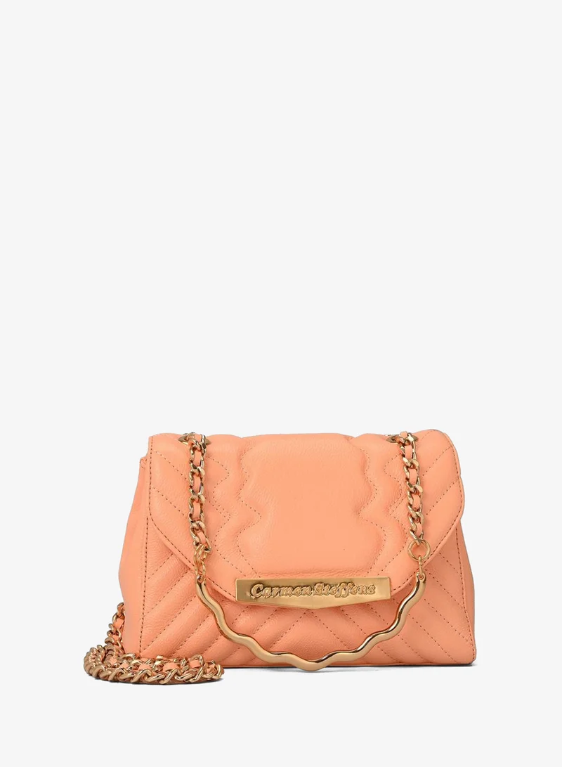 Carmen Steffens  Quilted Bag Chain Peach for Women | Best Price UAE