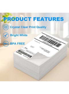 MaxGear 4" X 6" Direct Thermal Labels, 500 Labels, Fanfold Shipping Package Labels, Perforated White Mailing Labels, Commercial Grade, Permanent Adhesive, Compatible With Most Thermal Printers  - Image 2