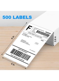 MaxGear 4" X 6" Direct Thermal Labels, 500 Labels, Fanfold Shipping Package Labels, Perforated White Mailing Labels, Commercial Grade, Permanent Adhesive, Compatible With Most Thermal Printers  - Image 3