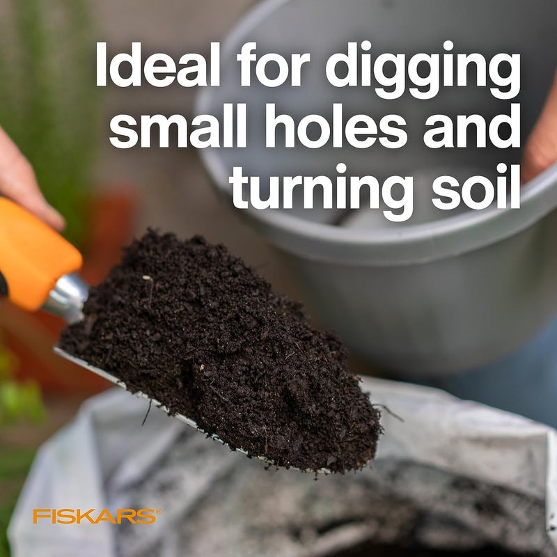 Fiskars Ergo Garden Trowel for Digging and Planting Heavy Duty Gardening Hand Tool with Hanging Hole - Image 2