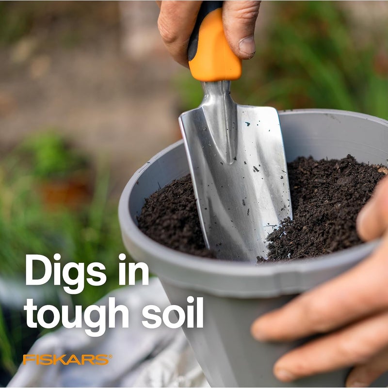 Fiskars Ergo Garden Trowel for Digging and Planting Heavy Duty Gardening Hand Tool with Hanging Hole - Image 3