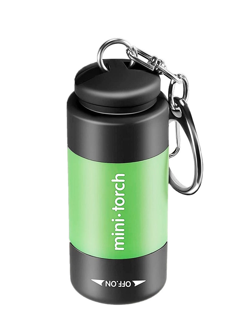 AROAQ Mini Keychain Flashlight, Usb Torch Rechargeable Colorful Led Flashlight, Portable Bright Flashlight Keychain, High-powered Keychain Lamp With Hook For Camping, (Green)  - Image 1