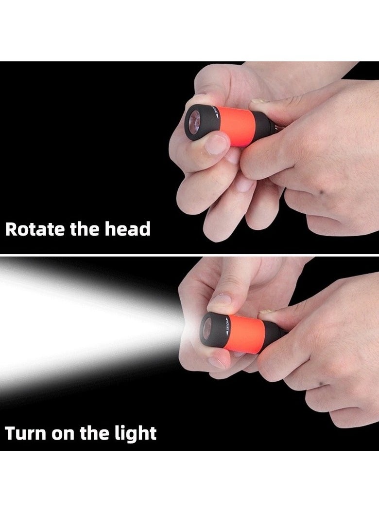 AROAQ Mini Keychain Flashlight, Usb Torch Rechargeable Colorful Led Flashlight, Portable Bright Flashlight Keychain, High-powered Keychain Lamp With Hook For Camping, (Green)  - Image 4