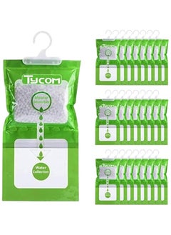 TYCOM Hanging Anti Mold Dehumidfier Deodorizing Moisture Proof Desiccant Absorber Bag and Odor Eliminator Hanging Bags to Rid Damp in Closet Cars Bathroom Wardrobes Basement Gym Bag Humidity Bags 24pcs  - Image 1