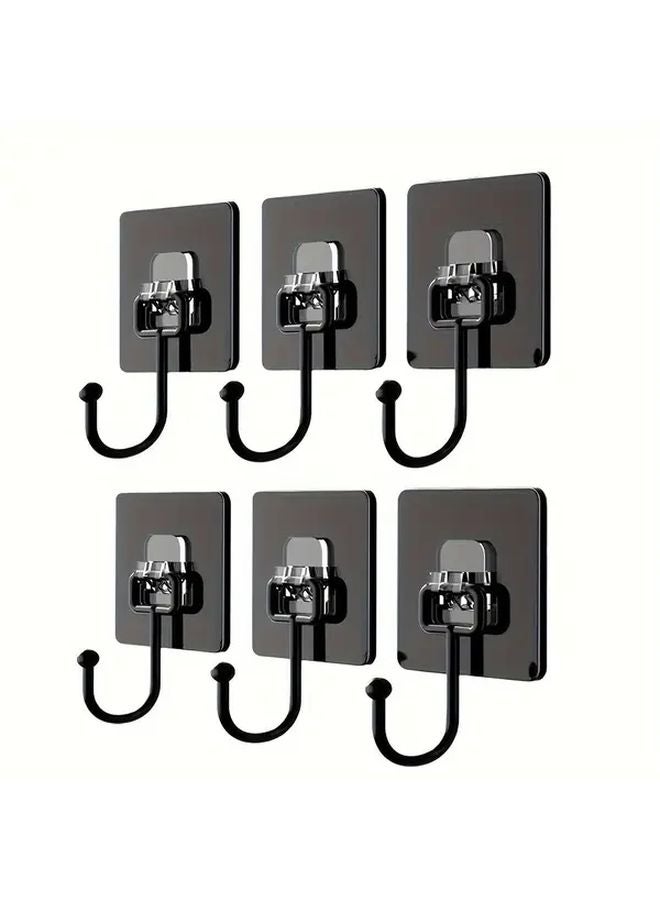 أدوات تعليق سوداء للجدار طقم من قطعتين متين ذاتي اللصق مقاوم للماء ومقاوم للصدأ - Image 5